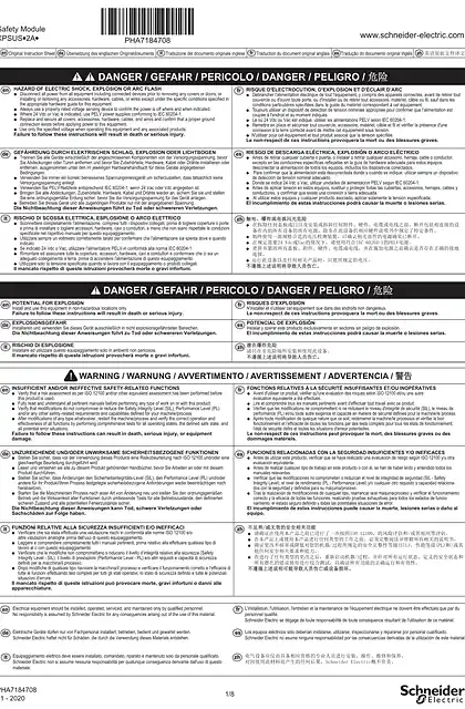 schneider施耐德Harmony XPS Universal - XPSUS Safety Module_ 说明书